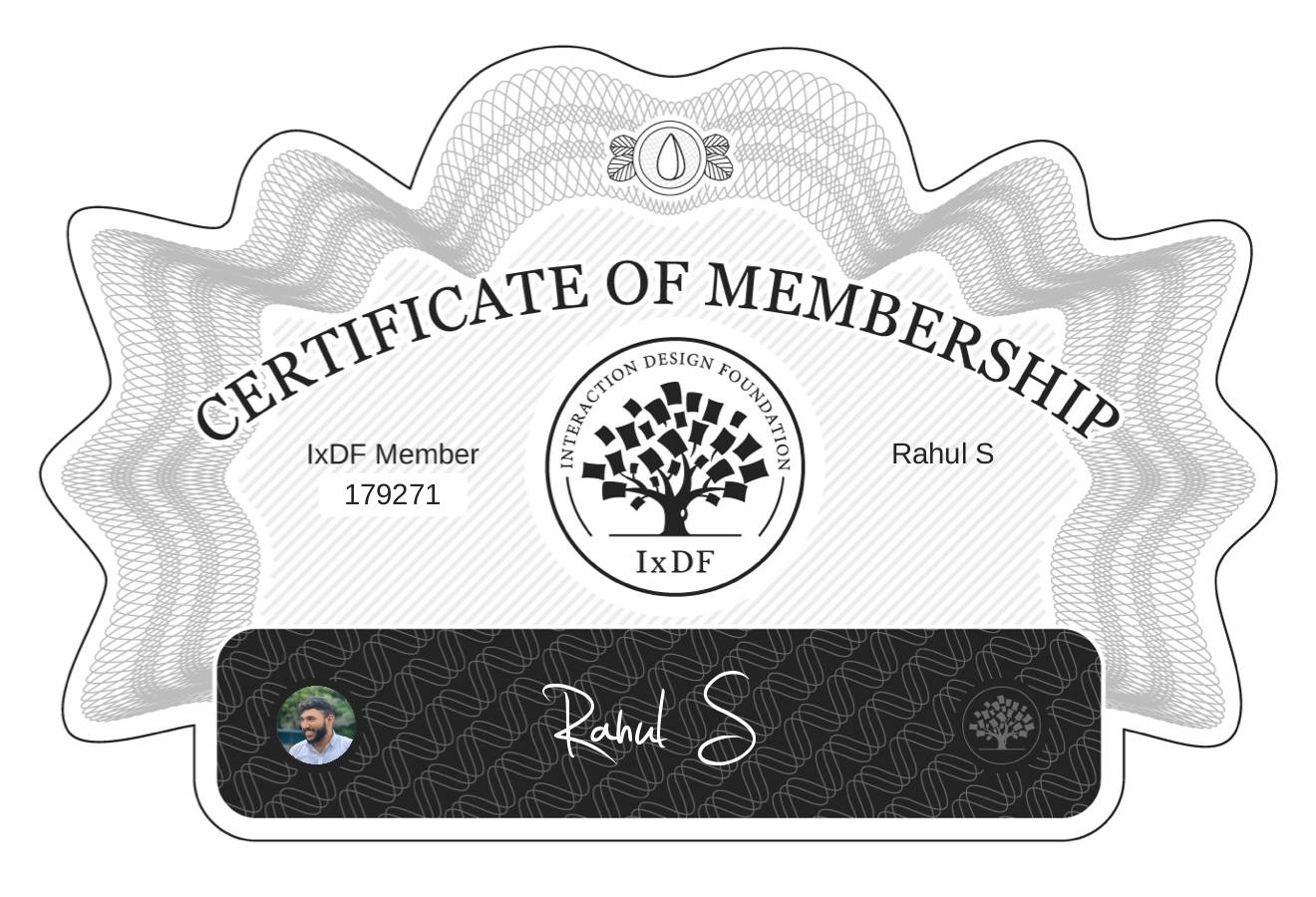 Certificate of Membership – Rahul S