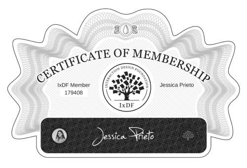 Certificate of Membership – Jessica Prieto