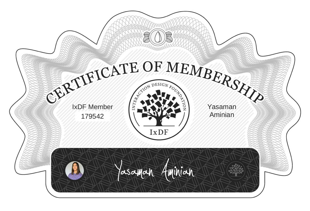 Certificate of Membership – Yasaman Aminian