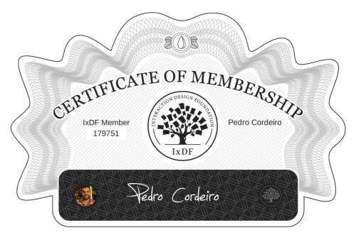 Certificate of Membership – Pedro Cordeiro
