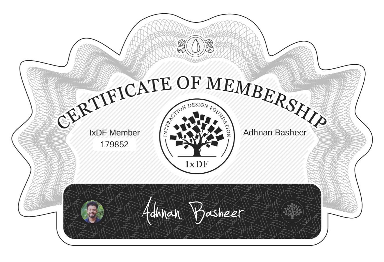 Certificate of Membership – Adhnan Basheer