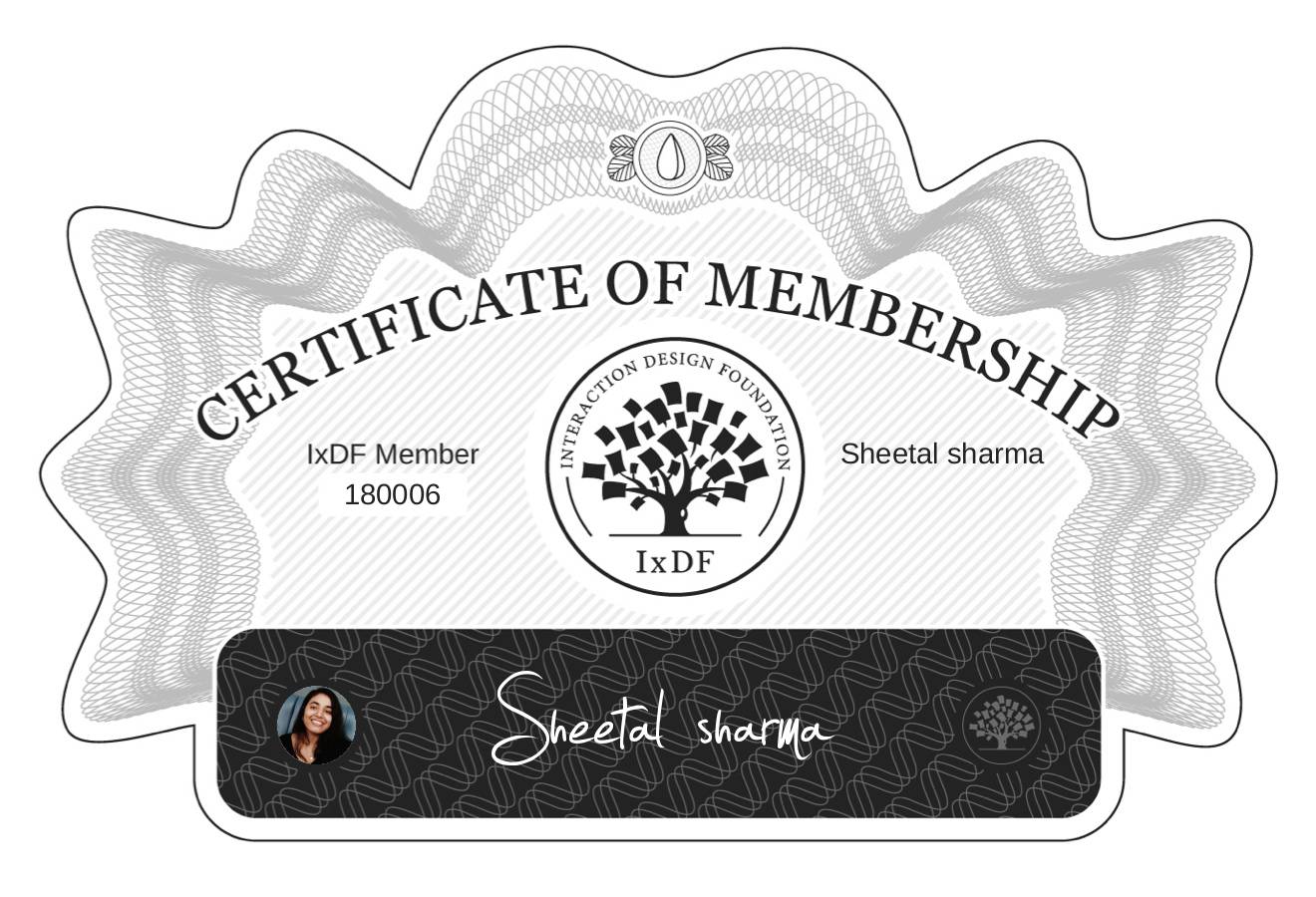 Certificate of Membership – Sheetal sharma