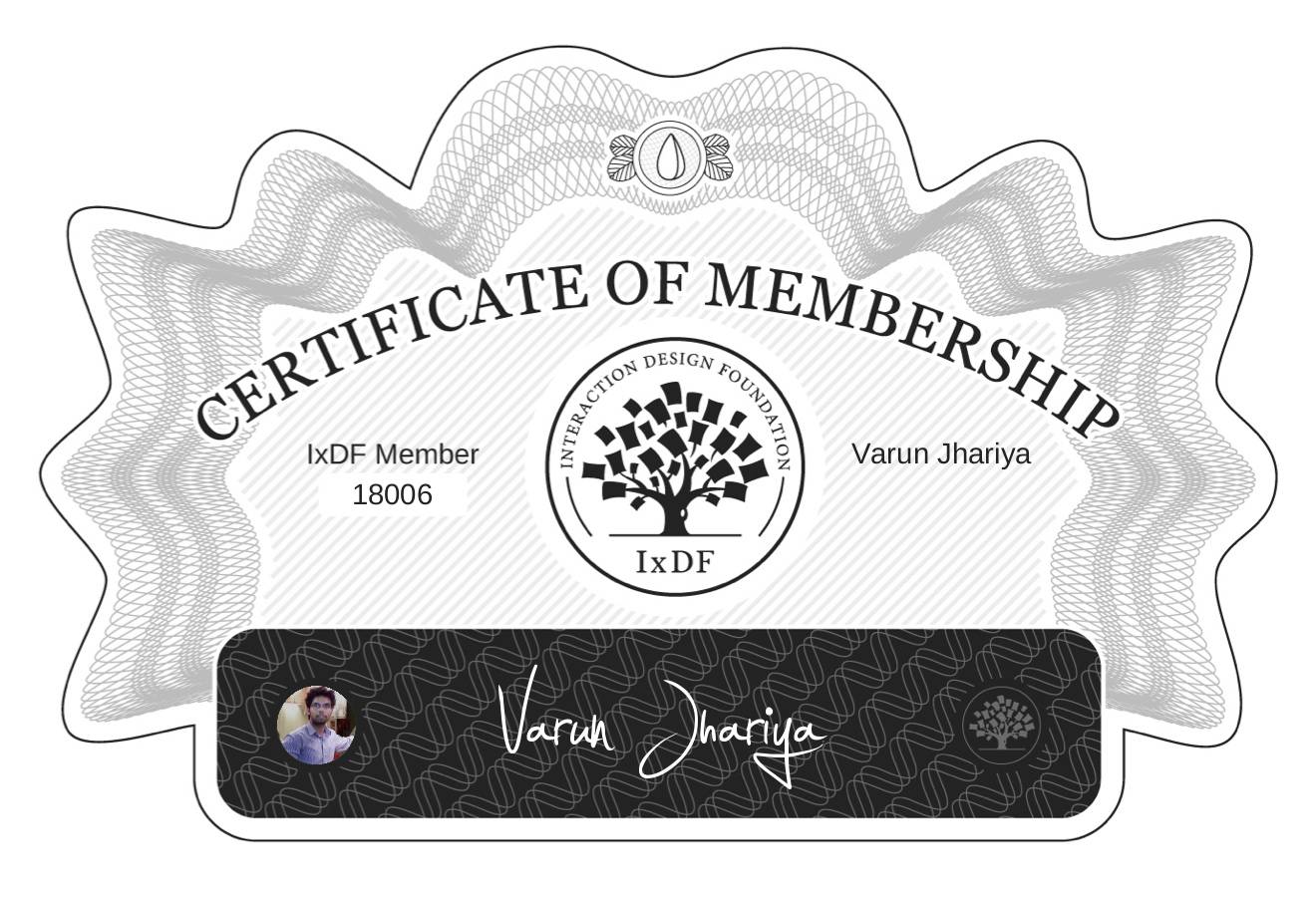 Certificate of Membership – Varun Jhariya