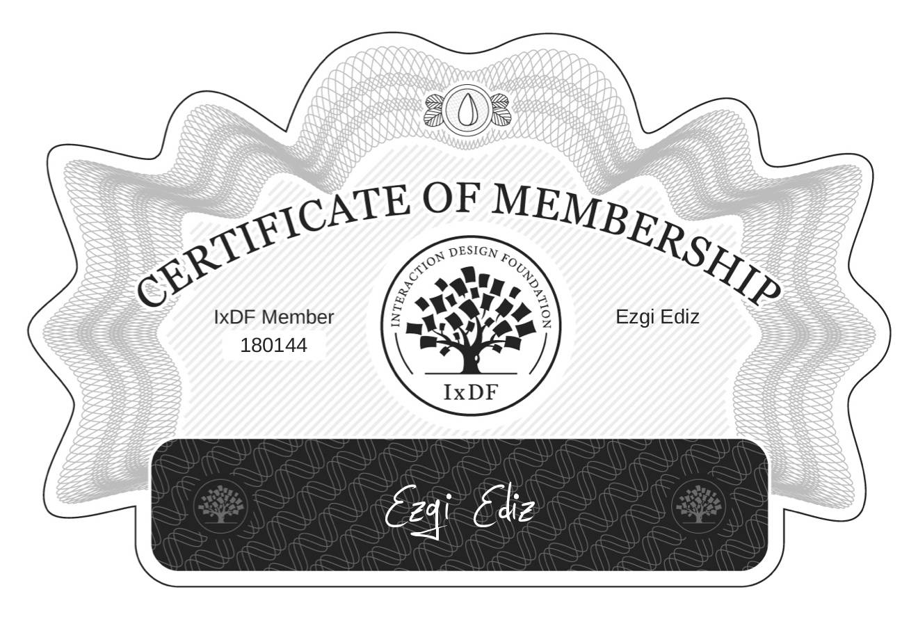 Certificate of Membership – Ezgi Ediz