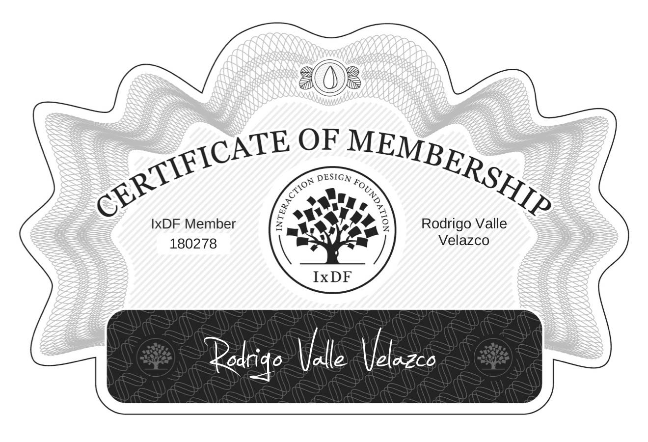 Certificate of Membership – Rodrigo Valle Velazco