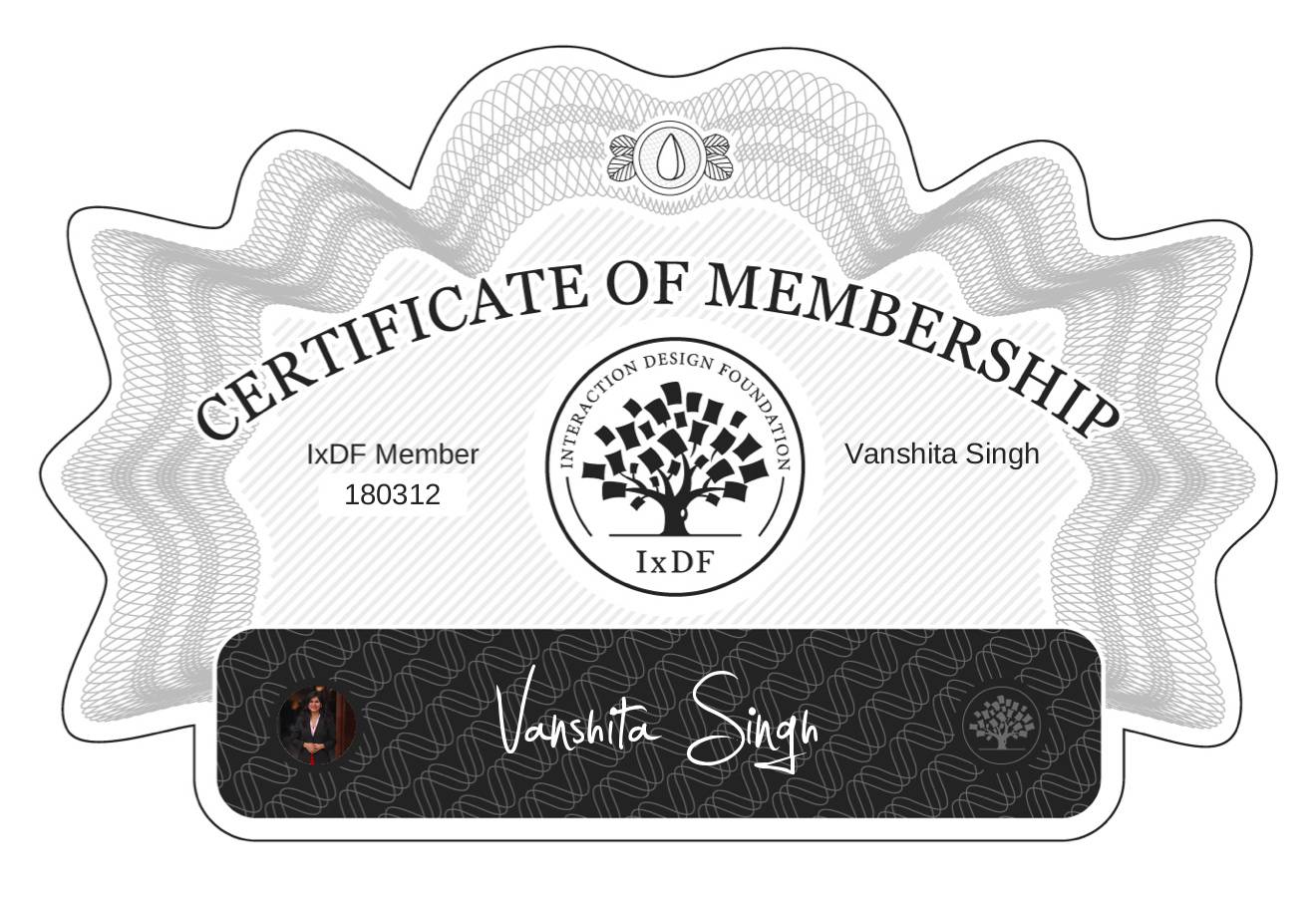 Certificate of Membership – Vanshita Singh