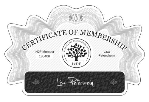 Certificate of Membership – Lisa Petersheim