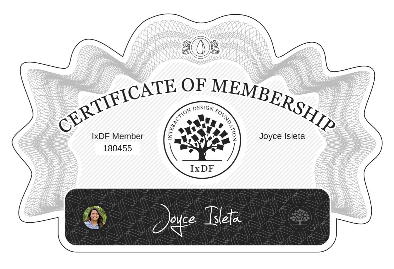 Certificate of Membership – Joyce Isleta