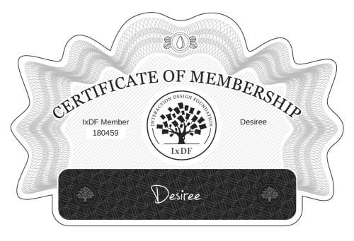 Certificate of Membership – Desiree