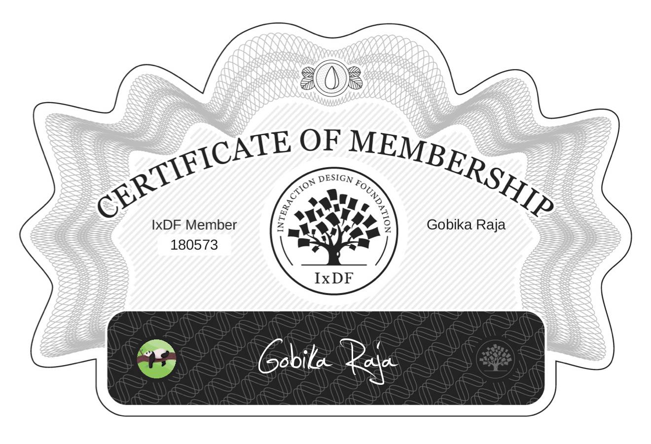 Certificate of Membership – Gobika Raja