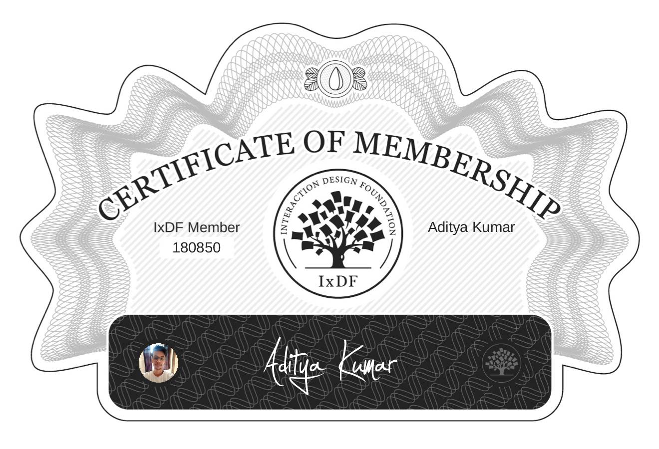 Certificate of Membership – Aditya Kumar
