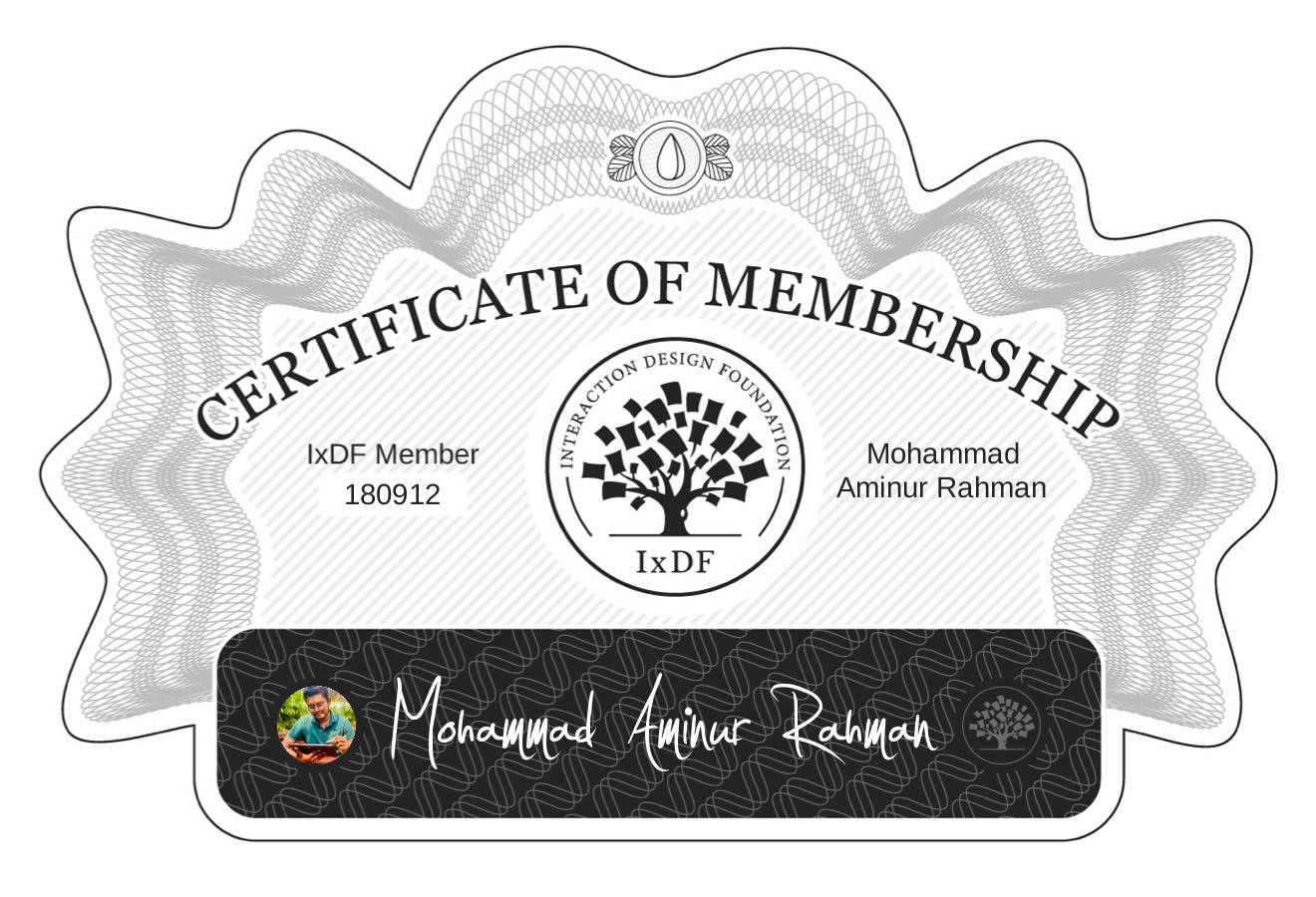 Certificate of Membership – Mohammad Aminur Rahman