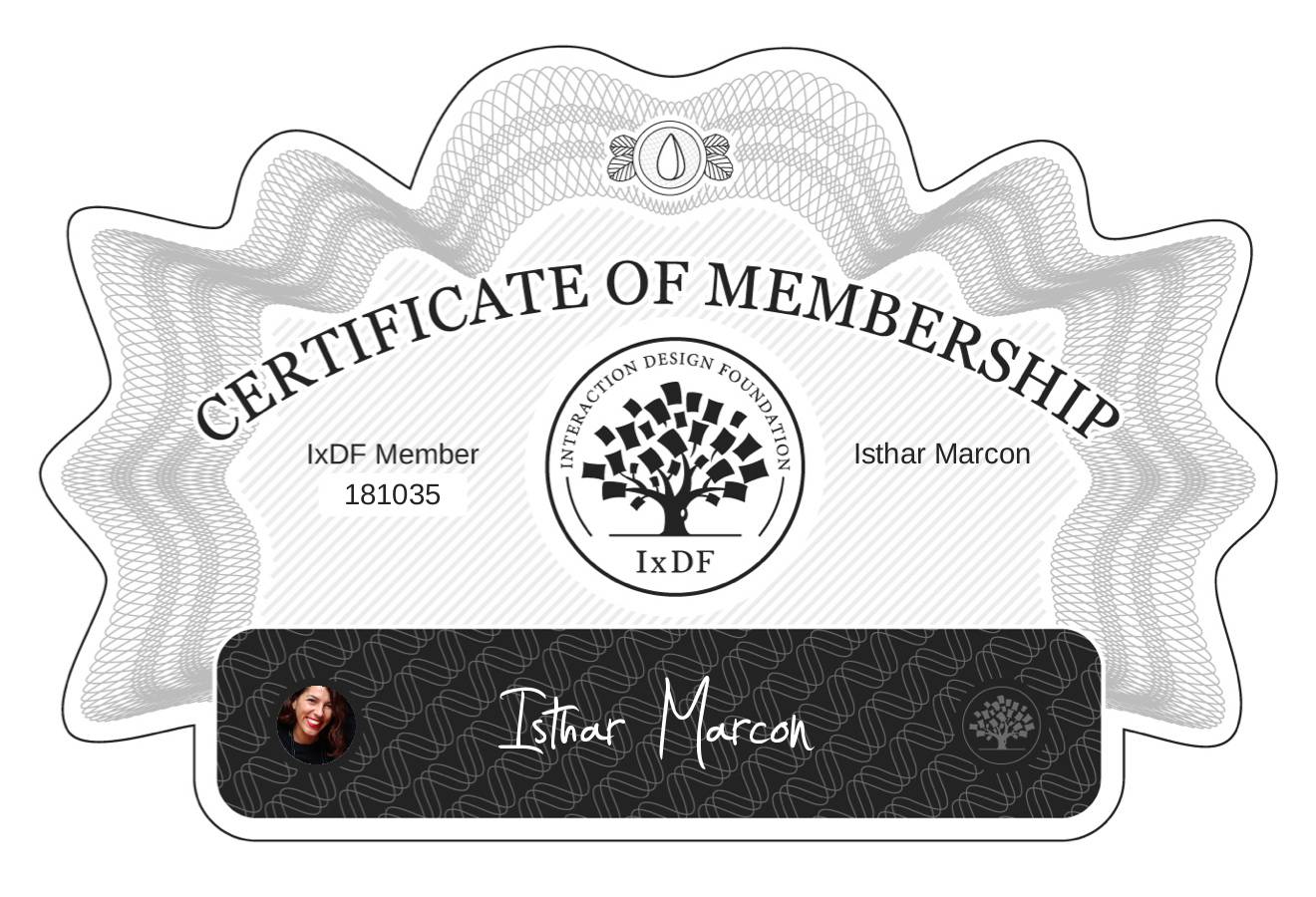 Certificate of Membership – Isthar Marcon