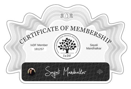 Certificate of Membership – Sayali Mandhalkar