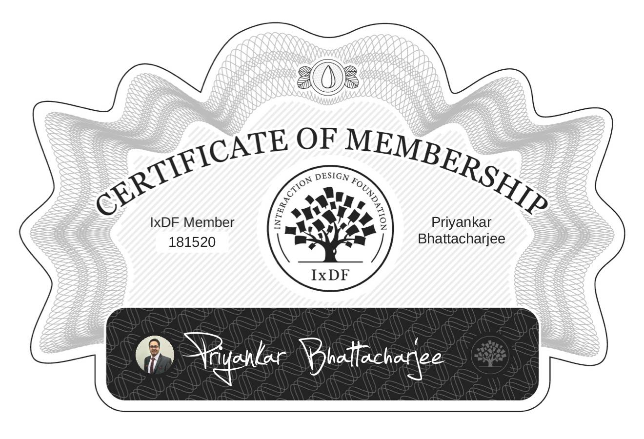 Certificate of Membership – Priyankar Bhattacharjee