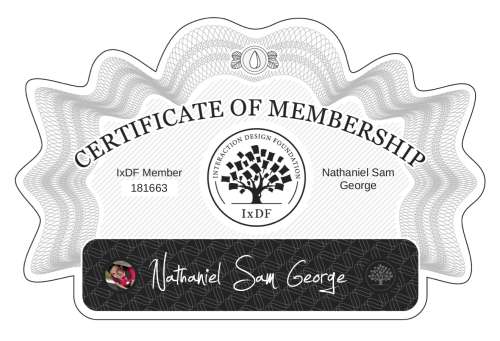 Certificate of Membership – Nathaniel Sam George