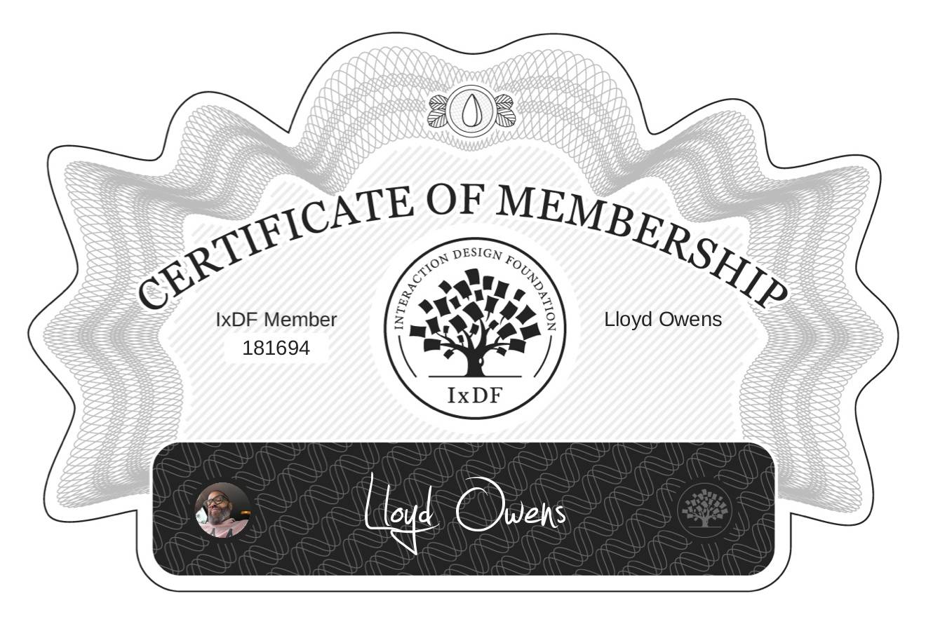 Certificate of Membership – Lloyd Owens