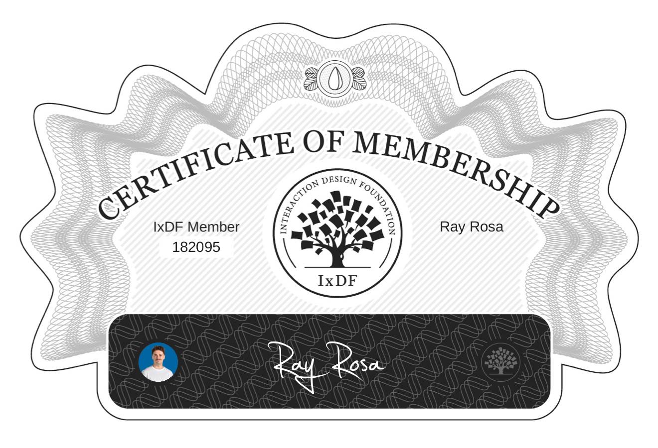 Certificate of Membership – Ray Rosa
