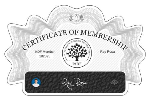 Certificate of Membership – Ray Rosa