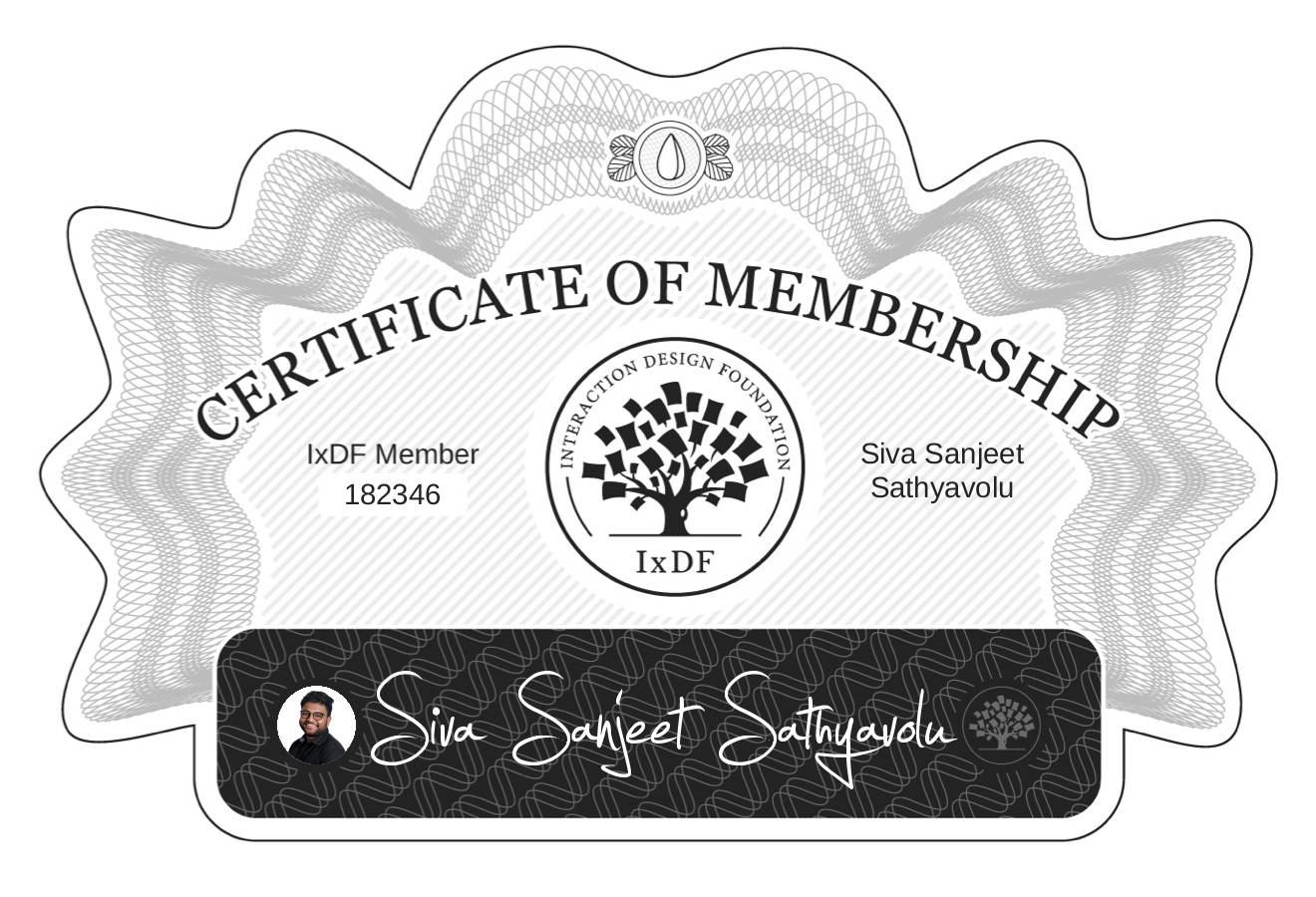 Certificate of Membership – Siva Sanjeet Sathyavolu