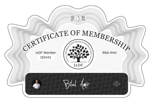 Certificate of Membership – Bilal Amir