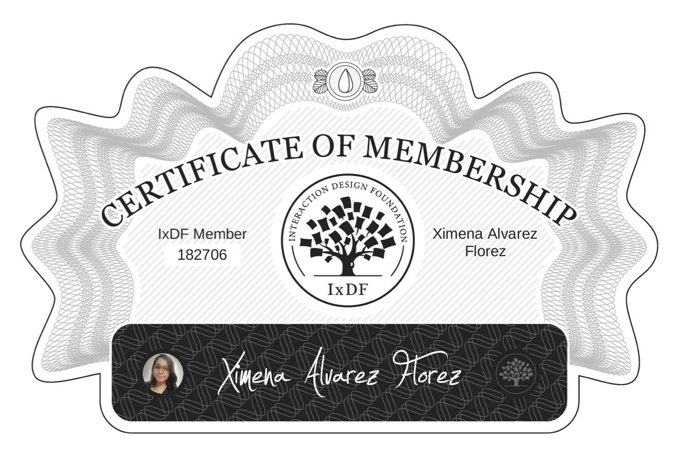 Certificate of Membership – Ximena Álvarez Flórez
