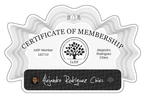 Certificate of Membership – Alejandro Rodriguez Chies