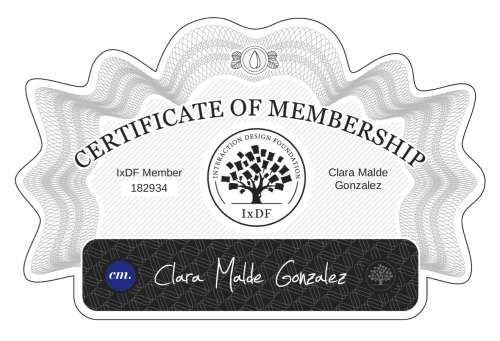 Certificate of Membership – Clara Malde González