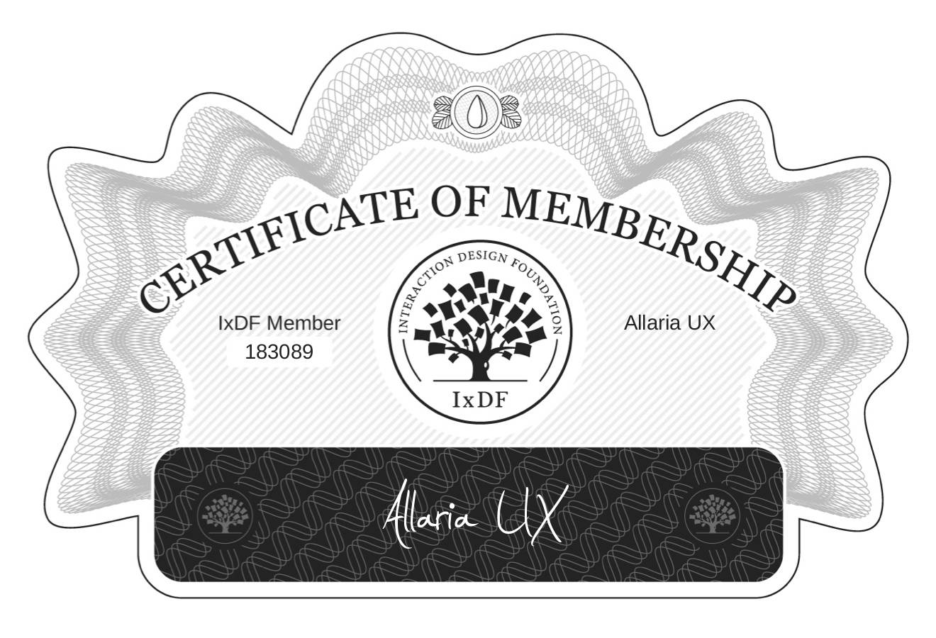 Certificate of Membership – Allaria UX