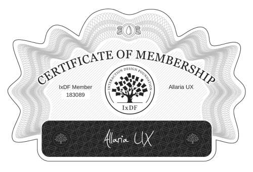 Certificate of Membership – Allaria UX