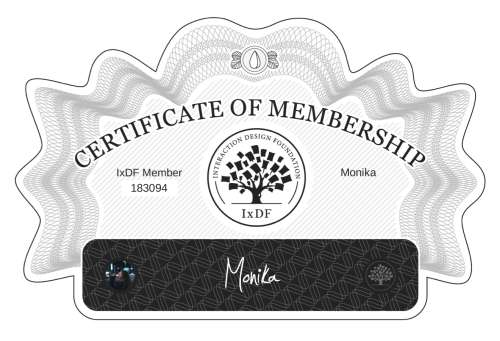 Certificate of Membership – Monika