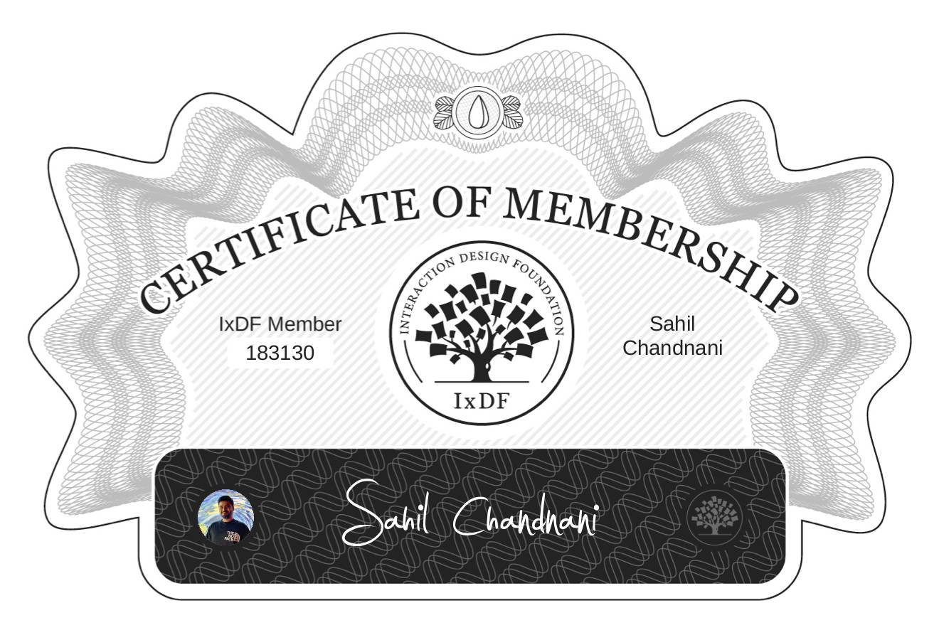 Certificate of Membership – Sahil Chandnani
