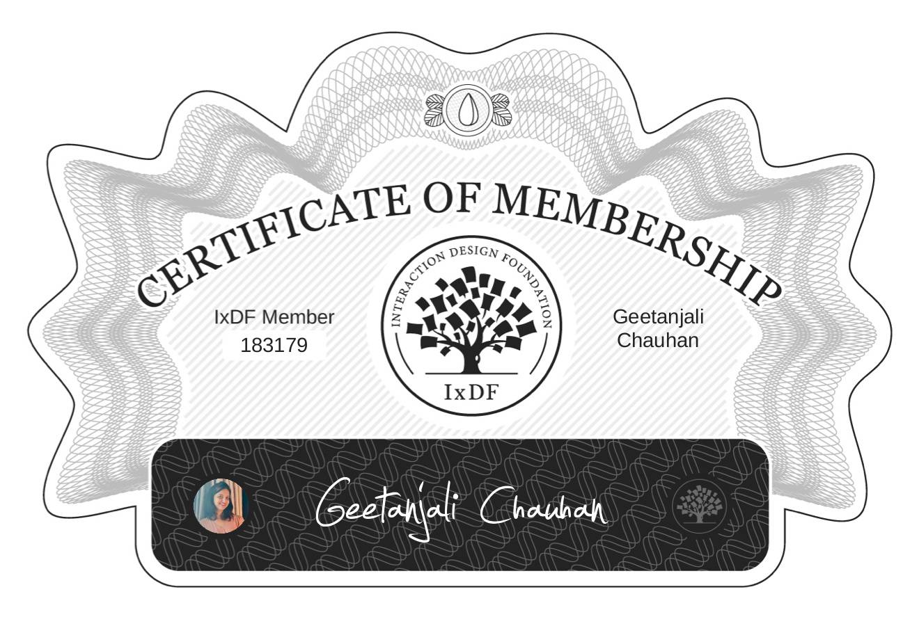 Certificate of Membership – Geetanjali Chauhan