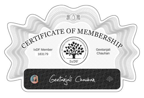 Certificate of Membership – Geetanjali Chauhan