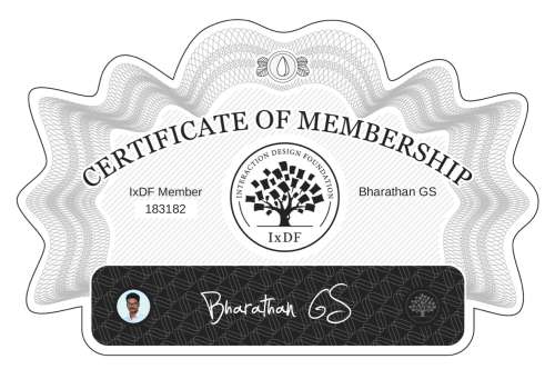 Certificate of Membership – Bharathan GS