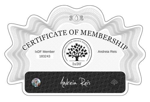 Certificate of Membership – Andreia Reis