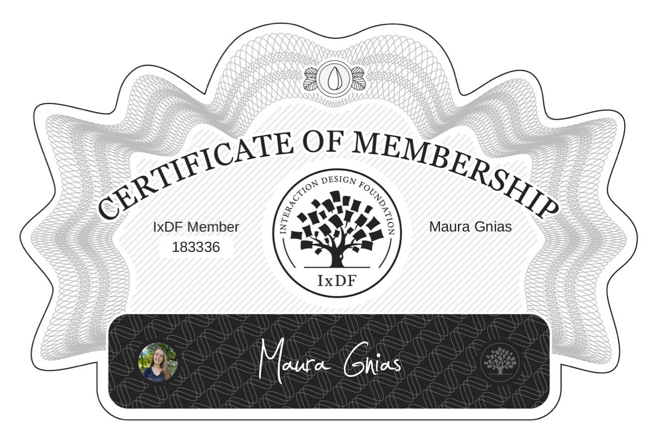 Certificate of Membership – Maura Gnias