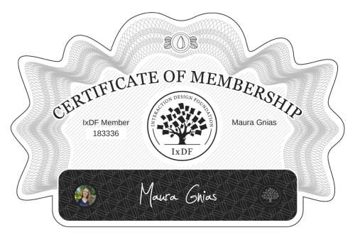 Certificate of Membership – Maura Gnias