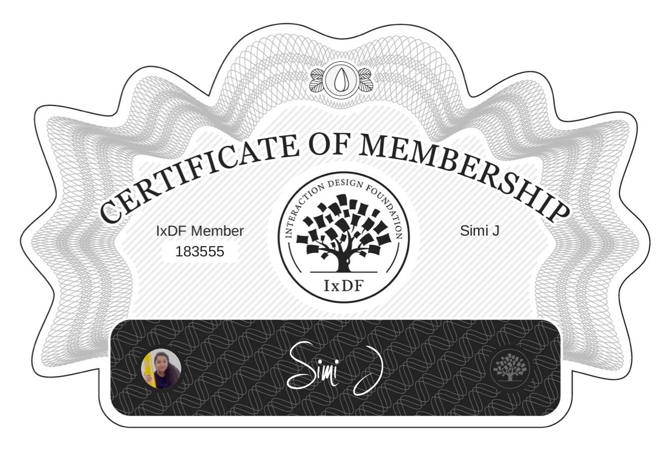 Certificate of Membership – Simi J