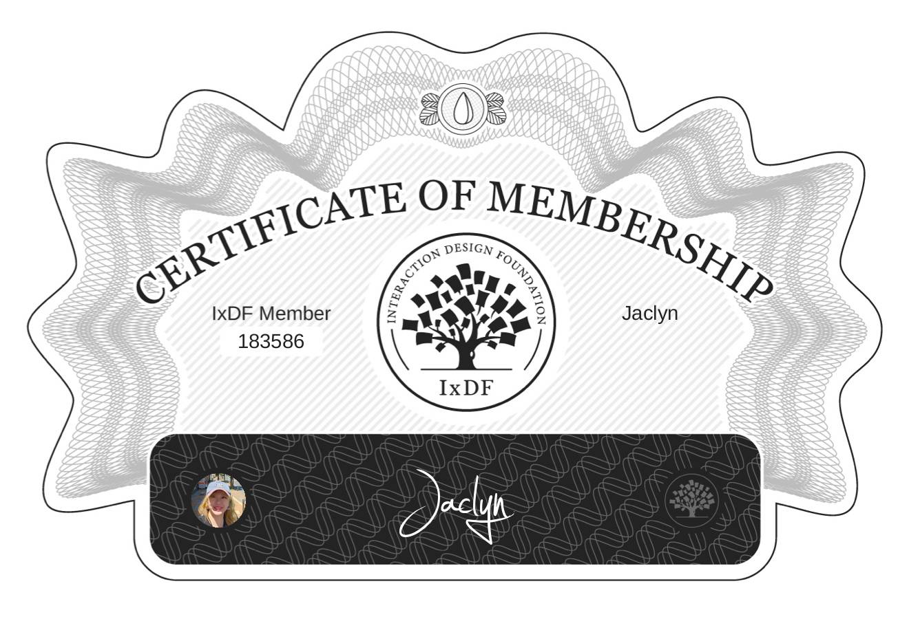 Certificate of Membership – Jaclyn