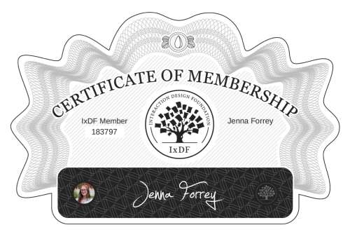 Certificate of Membership – Jenna Forrey