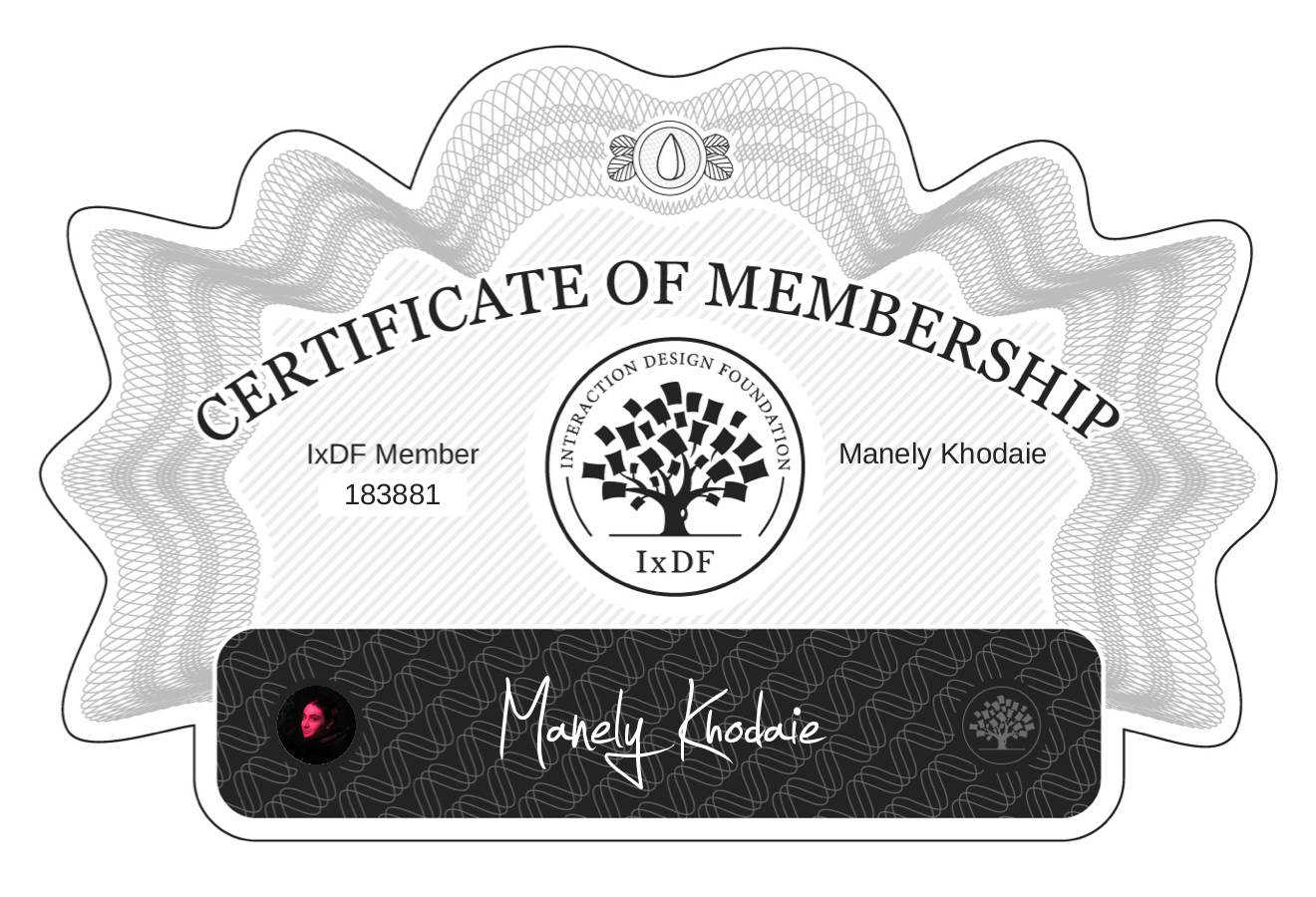 Certificate of Membership – Manely Khodaie