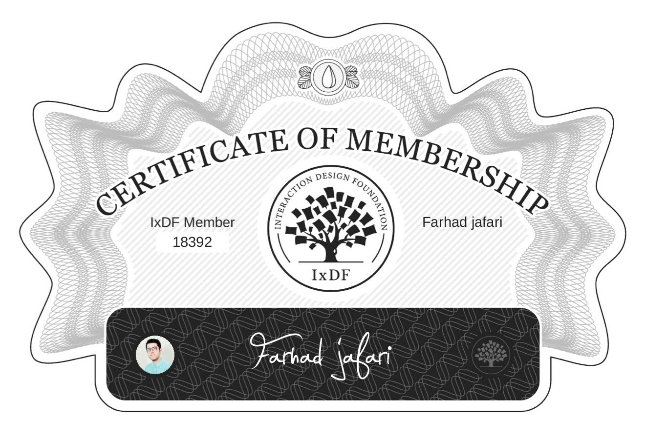 Certificate of Membership – Farhad jafari
