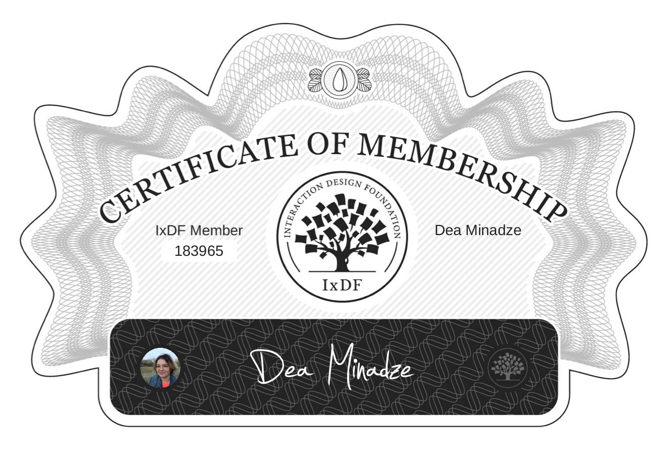 Certificate of Membership – Dea Minadze