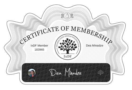 Certificate of Membership – Dea Minadze