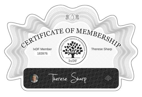 Certificate of Membership – Therese Sharp