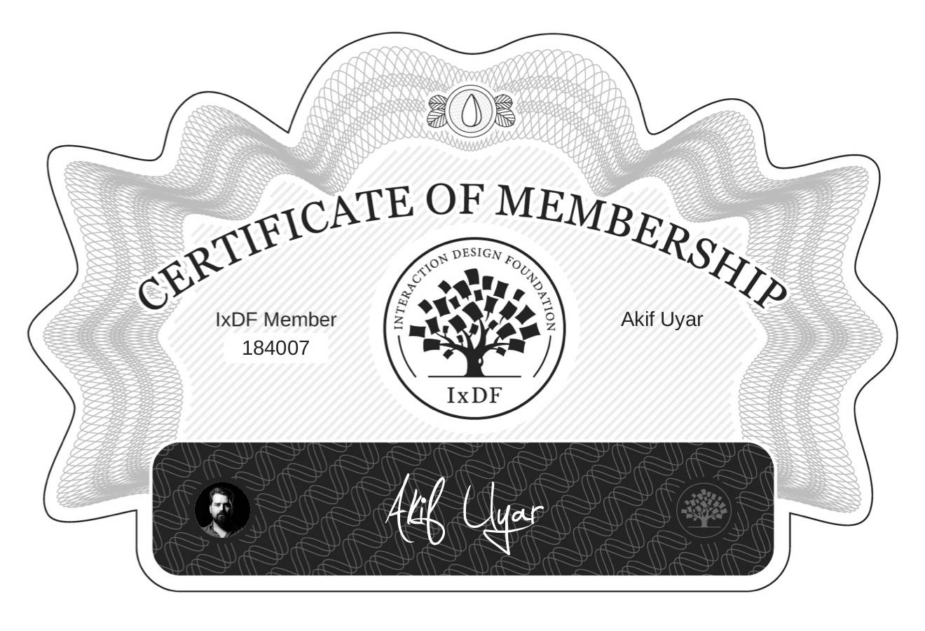 Certificate of Membership – Akif Uyar
