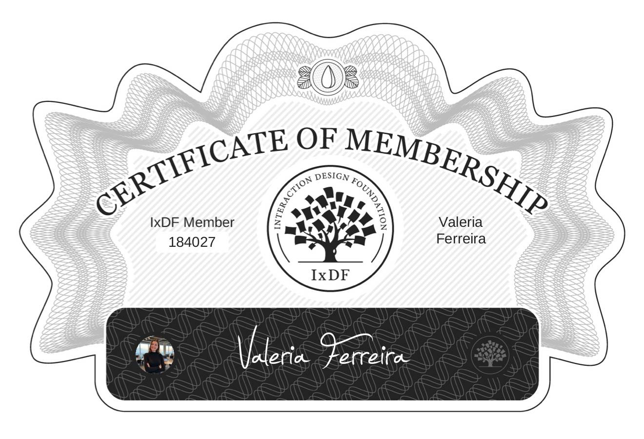 Certificate of Membership – Valeria Ferreira