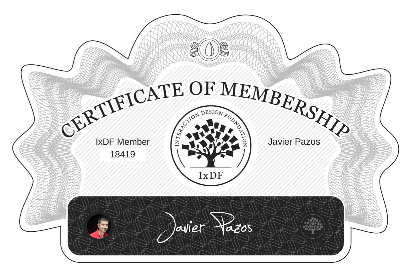 Certificate of Membership – Javier Pazos