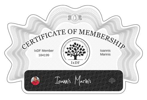 Certificate of Membership – Ioannis Marinis